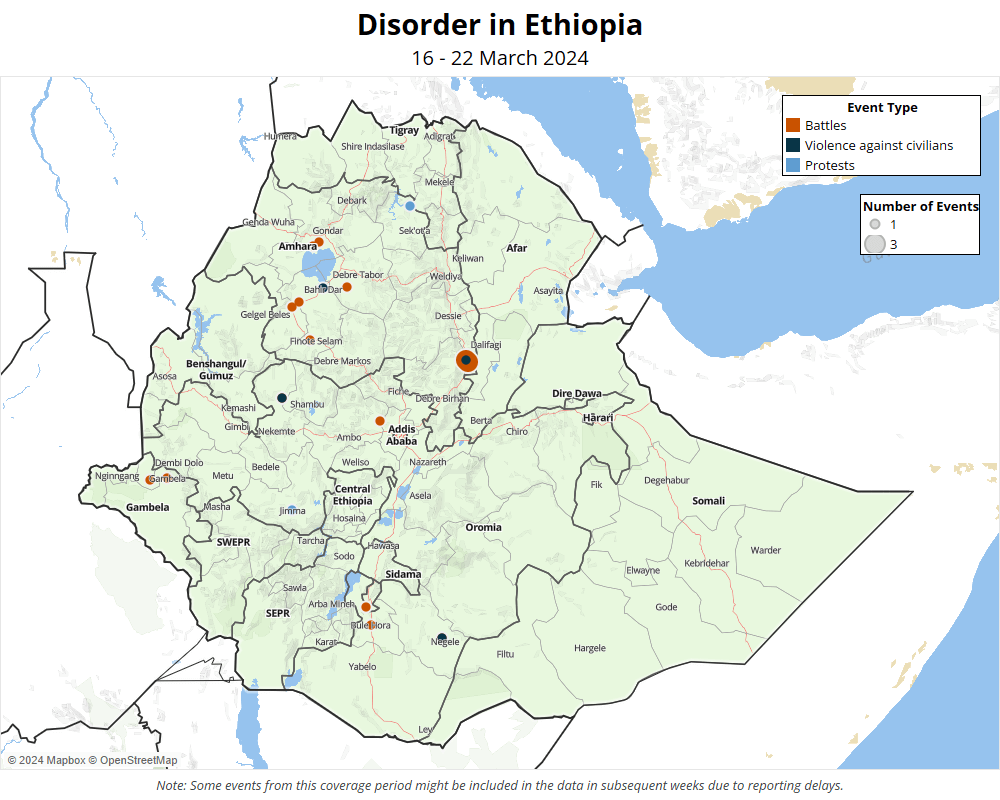 Infographic: Disorder in Ethiopia - 16 - 22 March 2024