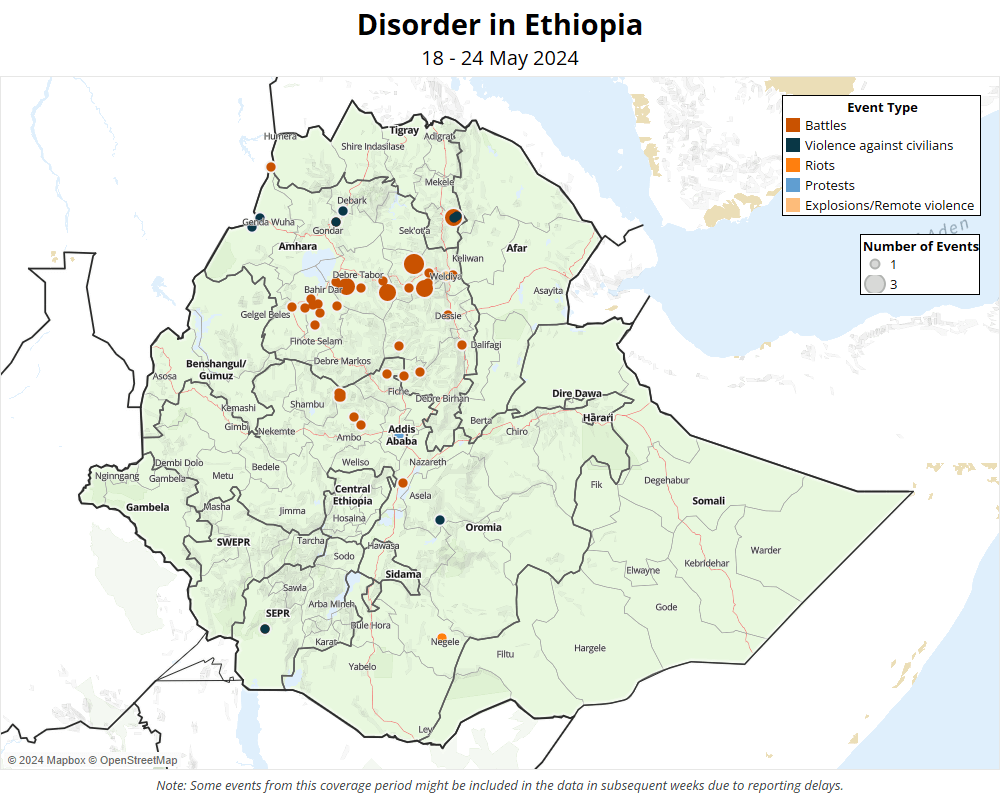 Map - EPO - Disorder in Ethiopia - 18-24 May 2024