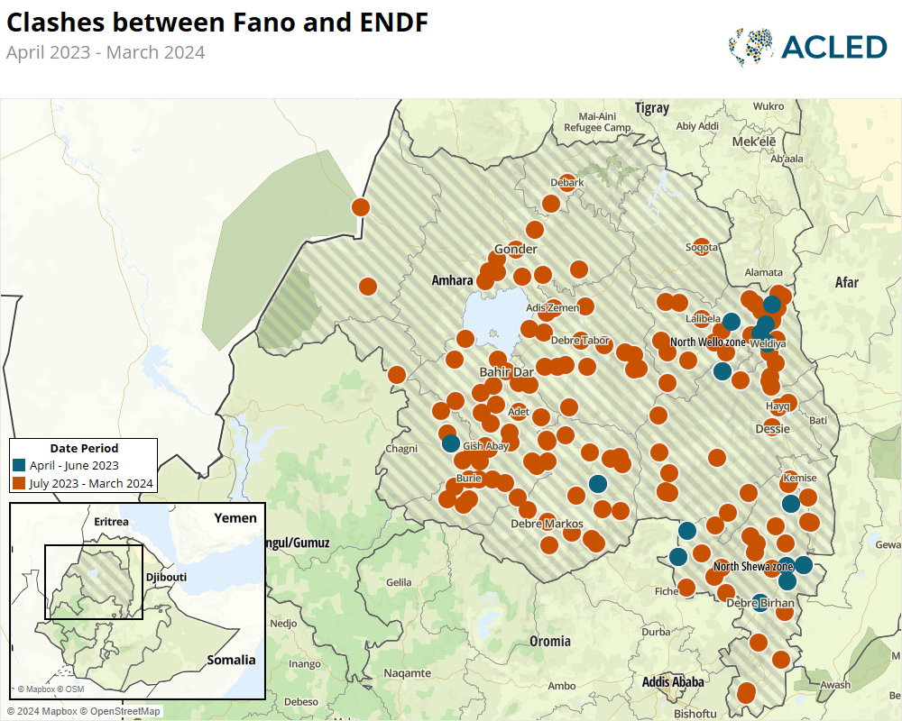 Map - Clashes between Fano and ENDF April 2023 - March 2024