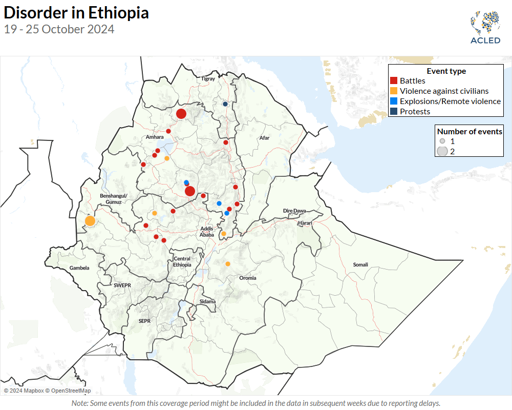 Map - Ethiopia Weekly Update (29 October 2024)