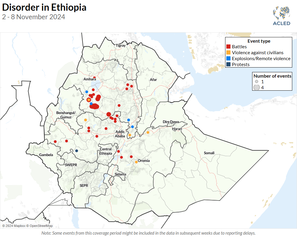 Map - Ethiopia Weekly Update (12 November 2024)