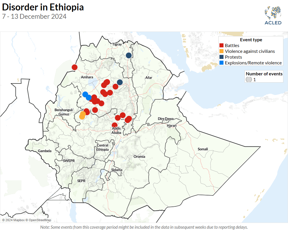 Map_Ethiopia Peace Observatory_Disorder in Ethiopia_7-13 Dec 2024_EN (17 December 2024)