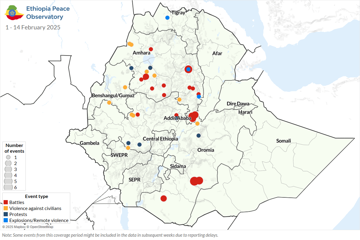 Map - Ethiopia situation update (19 February 2025)