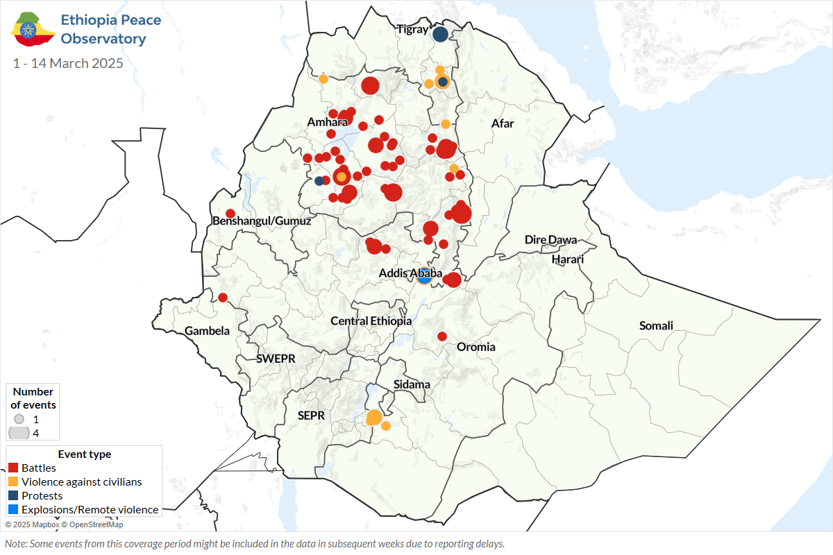 Map - Ethiopia situation update (19 March 2025)